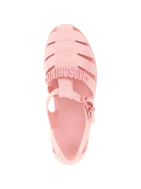 Moschino logo appliqué sandals - Pink