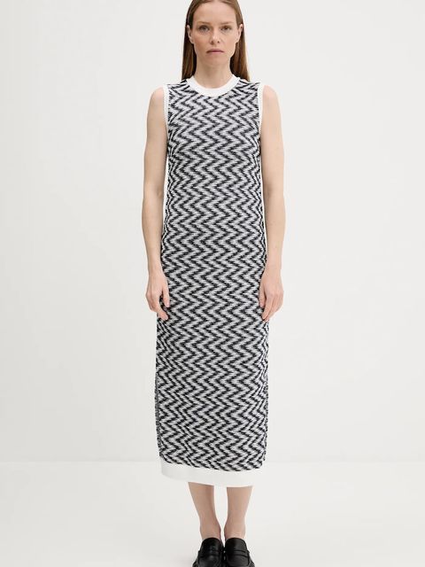 Barbour sukienka bawełniana OLIVIA kolor granatowy midi dopasowana LDR0928 - zdjęcie produktu nr 2