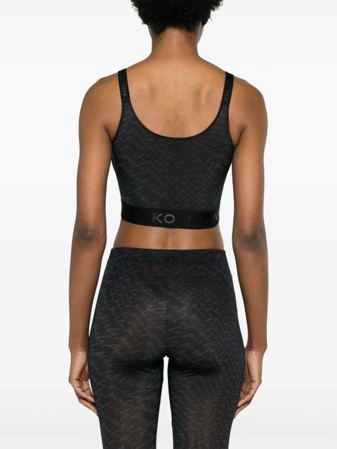 PINKO Bookmark sheer sports bra - Black
