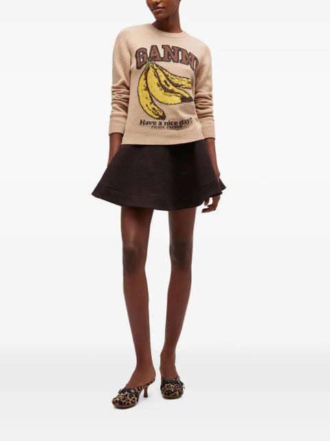 GANNI patterned-jacquard sweater - Neutrals