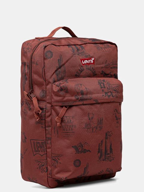 Levi's plecak kolor brązowy duży z aplikacją D5463