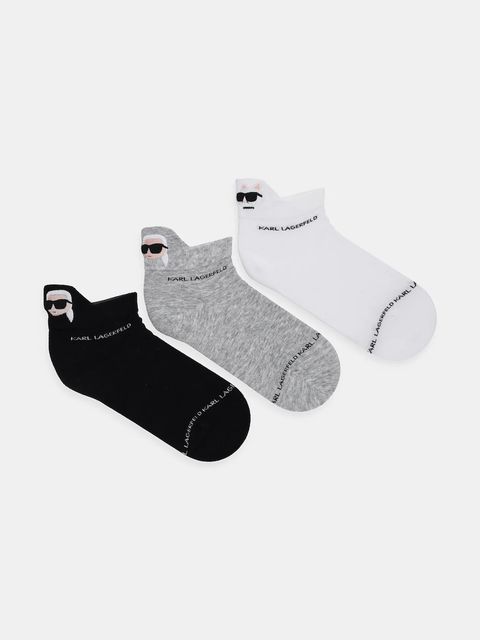 Karl Lagerfeld skarpetki 3-pack IKON kolor szary A1W47024 - zdjęcie produktu nr 1