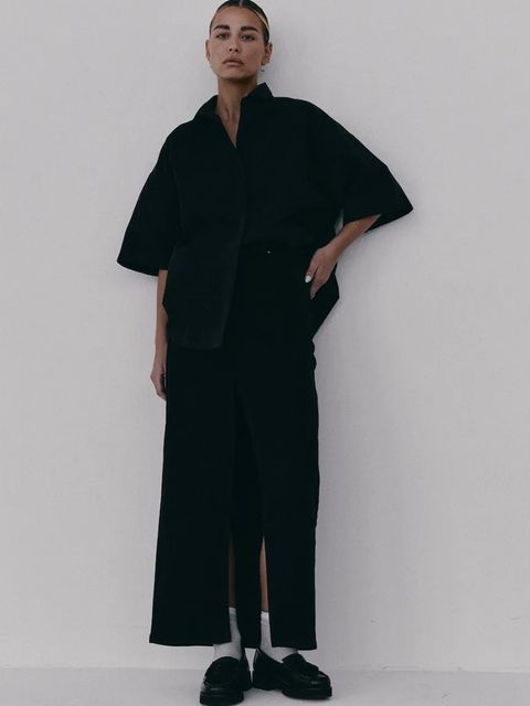 Muuv. spódnica z rozcięciem bawełniana z elastanem NANTES - zdjęcie produktu nr 1