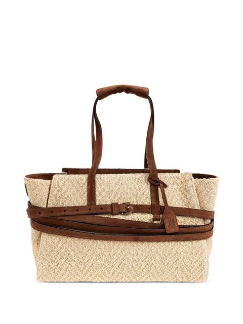 Moschino belted woven tote bag - Neutrals - zdjęcie produktu nr 1