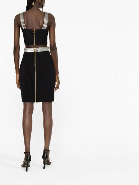Balmain sequin-embellished pencil skirt - Black