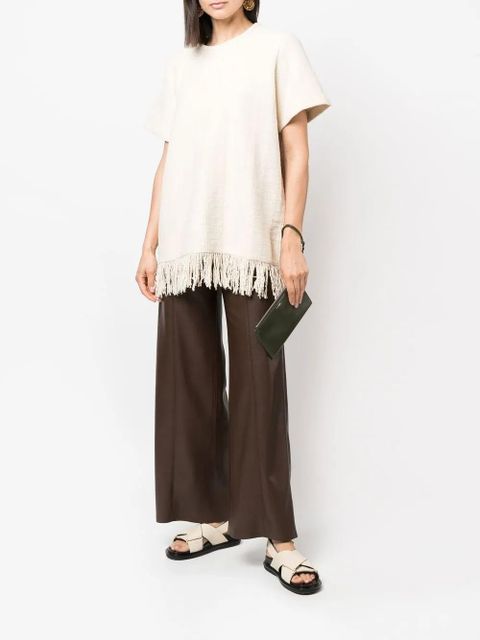 Jil Sander fringe-detail knitted top - Neutrals