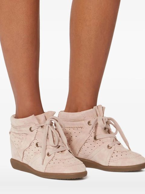 ISABEL MARANT 50mm scalloped perforated bobby sneakers - Pink