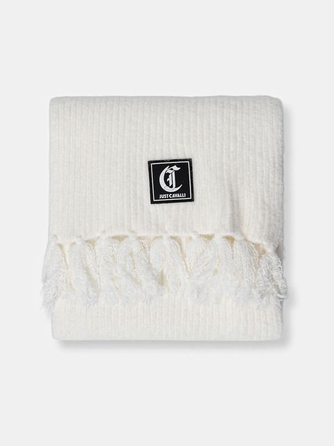 Just Cavalli szalik z dodatkiem wełny damski kolor beżowy melanżowy 79RA2H08 ZG411 - zdjęcie produktu nr 2