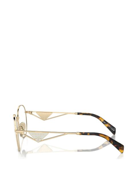 Prada Eyewear triangle-logo glasses - Gold