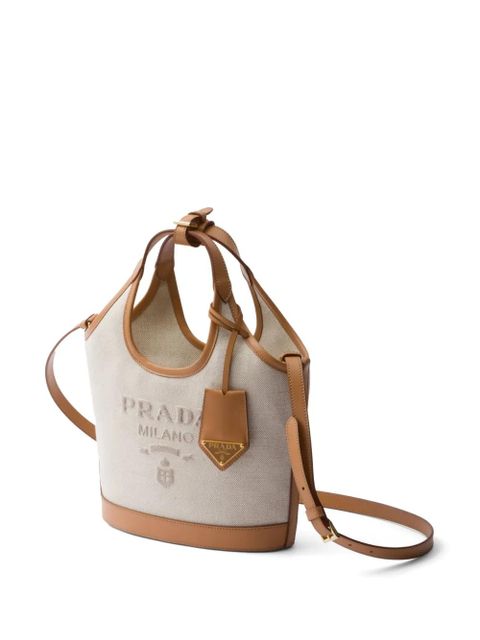 Prada logo-print bucket bag - Neutrals