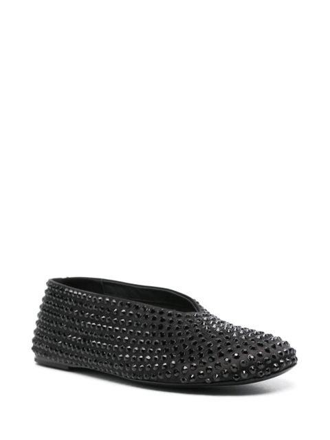 KHAITE Marcy crystal-emebellished ballerinas - Black