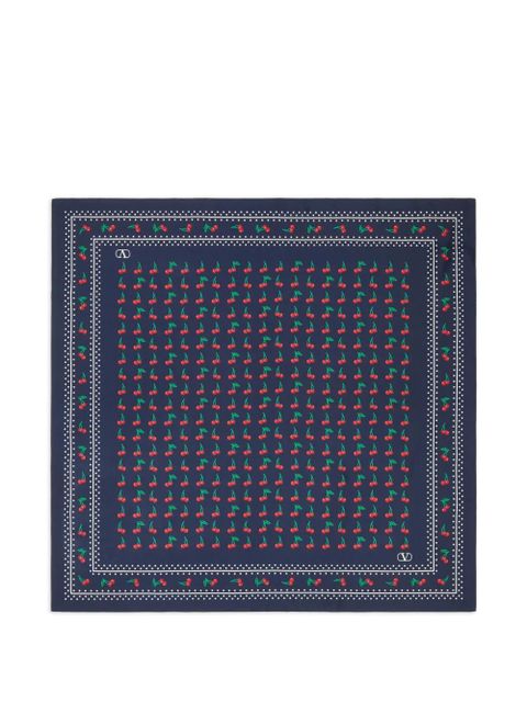 Valentino Garavani Cherryfic silk scarf - Blue - zdjęcie produktu nr 1