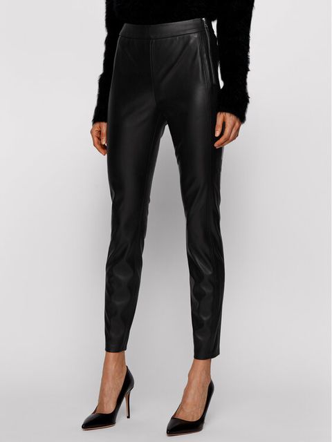 Spodnie z imitacji skóry BOSS