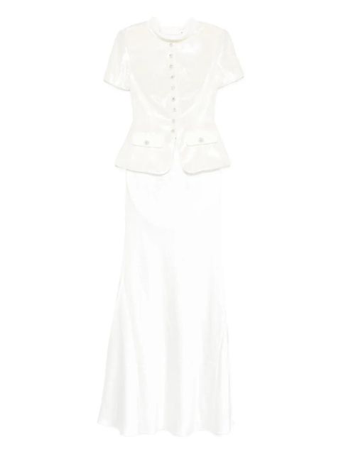 Self-Portrait button-embellishment maxi skirt set (set of two) - White