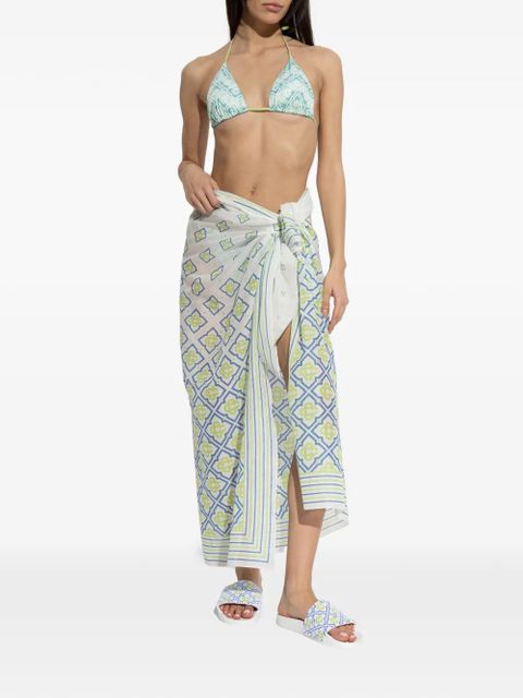 Casablanca monogram-print pareo - White - zdjęcie produktu nr 2