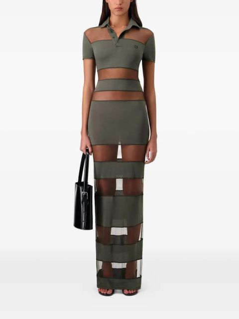 Coperni maxi sheer striped polo dress - Green - zdjęcie produktu nr 2