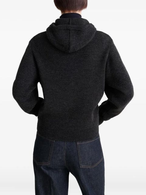 LEMAIRE buttoned hooded sweater - Black