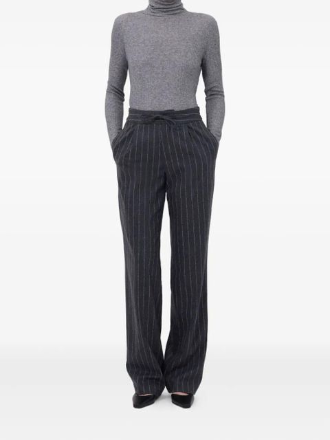 LouLou de Saison Lizzie pinstripe pleated trousers - Black - zdjęcie produktu nr 2