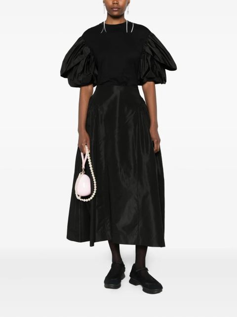 Simone Rocha pleated-details midi skirt - Black