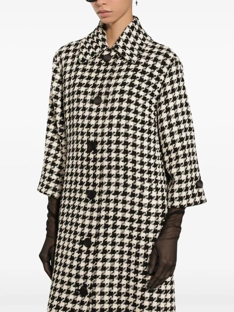 Dolce & Gabbana houndstooth trench coat - Black