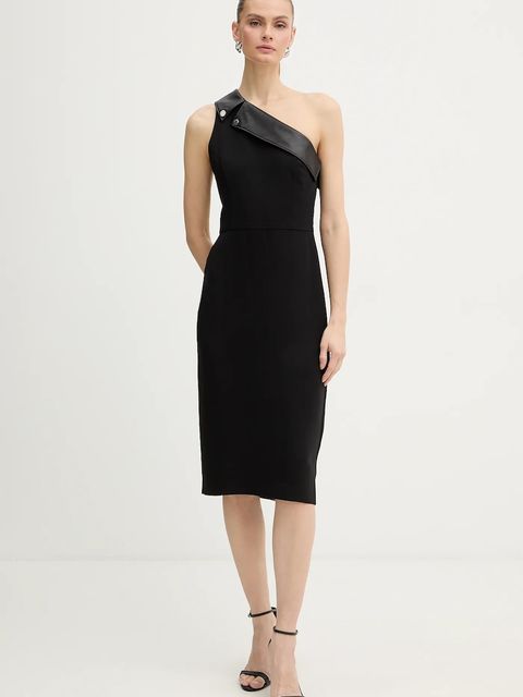 Karl Lagerfeld sukienka kolor czarny midi rozkloszowana B1W13002