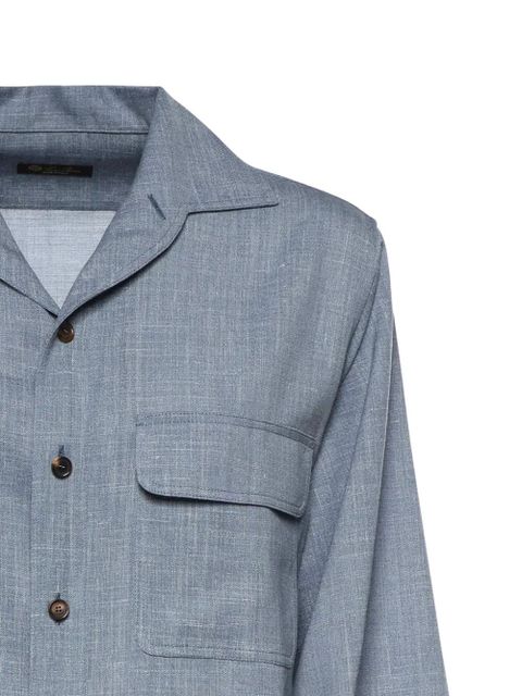 Loro Piana Ida notched-collar flap-pocket shirt - Blue