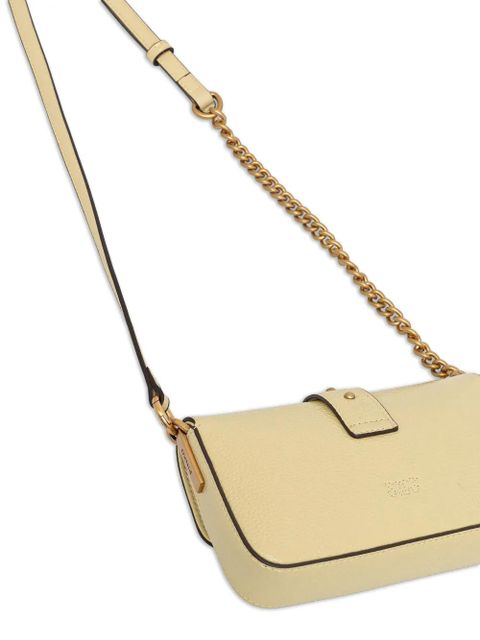 PINKO Love Birds leather mini crossbody bag - Yellow