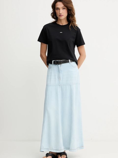 A.P.C. t-shirt bawełniany t-shirt boxy micro logo GOTS damski kolor czarny COHBW.F26387 - zdjęcie produktu nr 2