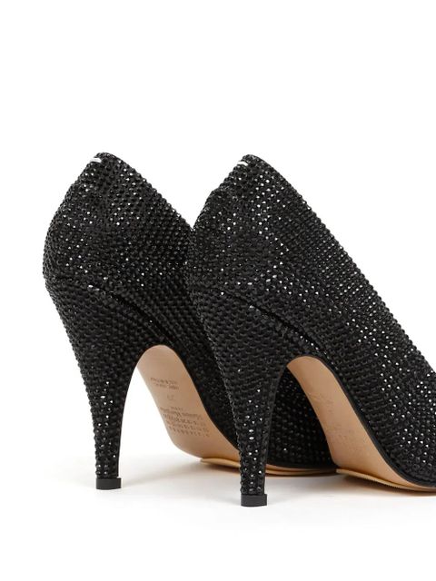 Maison Margiela 110mm Tabi rhinestone-embellished pumps - Black