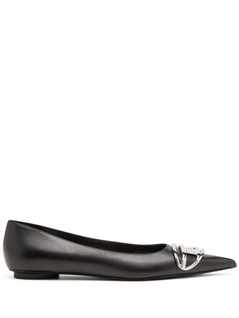 Diesel D-venus leather ballerina shoes - Black - zdjęcie produktu nr 1
