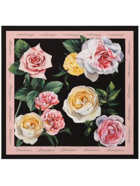 Dolce & Gabbana floral-print scarf - Black - zdjęcie produktu nr 1