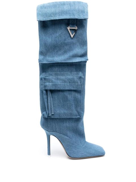 The Attico Sienna 105mm denim boots - Blue - zdjęcie produktu nr 1