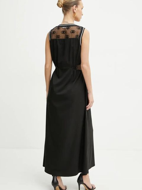 Liu Jo sukienka kolor czarny maxi rozkloszowana TA5202 TS922