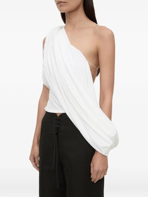 Christopher Esber Aiba draped one-shoulder top - Black