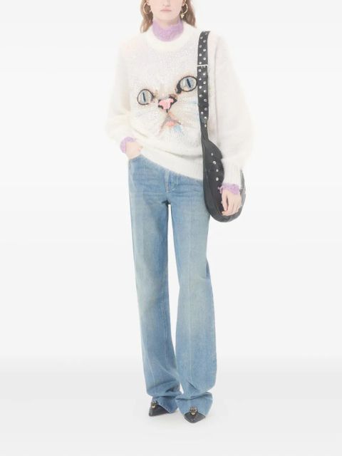 Valentino Garavani sequin-embellished crew-neck sweater - Neutrals