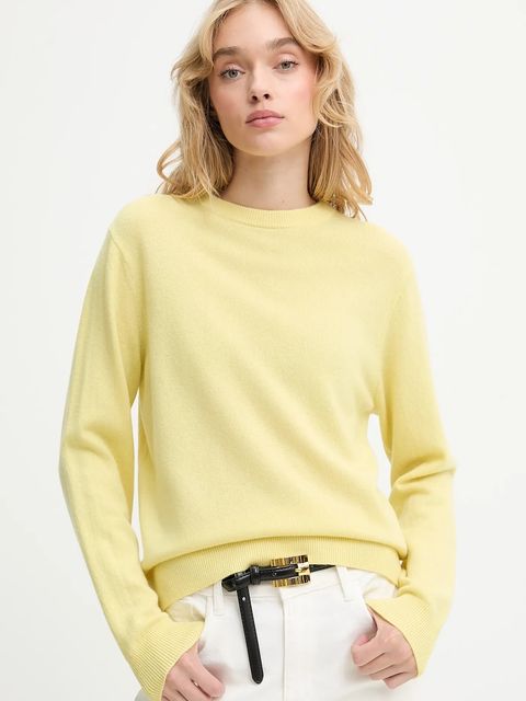Answear.LAB sweter z wełny merino damski kolor żółty lekki