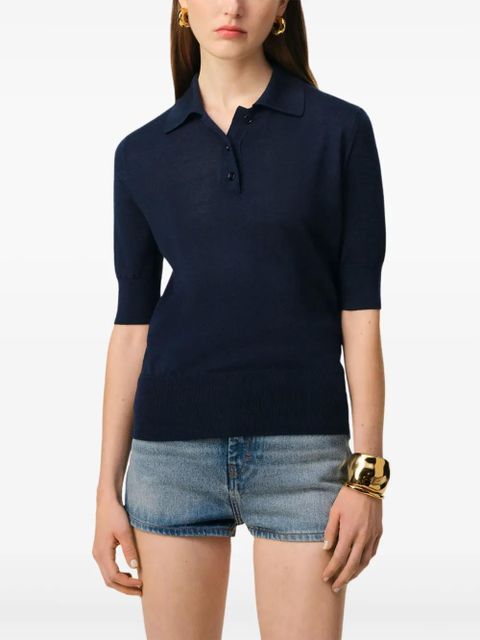 AMI Paris Ami de Coeur polo top - Blue - zdjęcie produktu nr 2