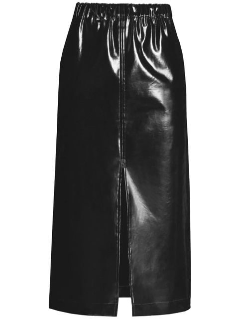 Maison Margiela four-stitch patent midi skirt - Black - zdjęcie produktu nr 1