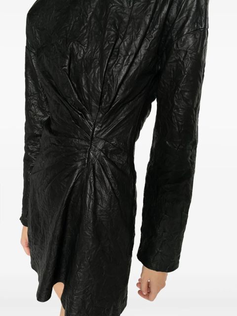Zadig&Voltaire Rixina gathered leather minidress - Black