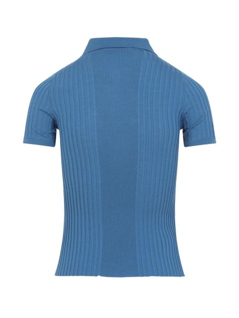 Miu Miu logo-plaque polo top - Blue - zdjęcie produktu nr 2