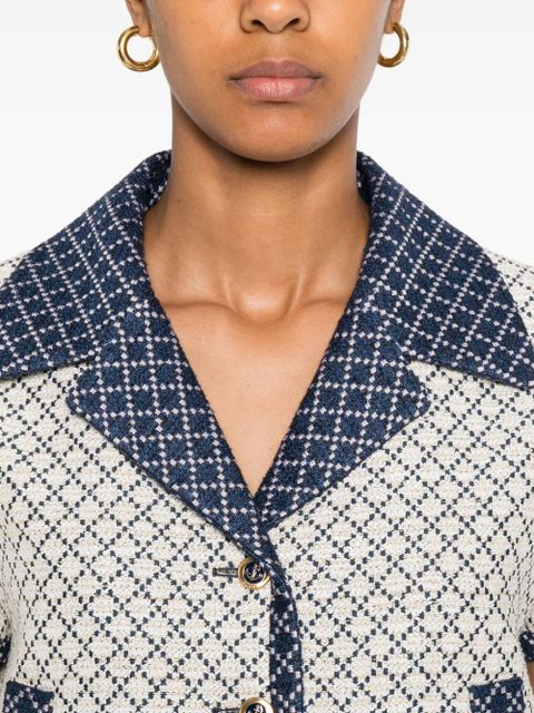 Gucci short-sleeved geometric-pattern jacket - Neutrals