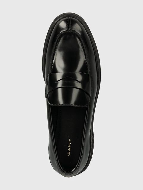 Gant mokasyny skórzane Aligrey damskie kolor czarny na płaskim obcasie 29571765 G00