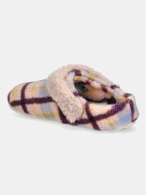 Crocs kapcie Classic Cozzzy Plaid Slipper kolor różowy 211911 - zdjęcie produktu nr 2