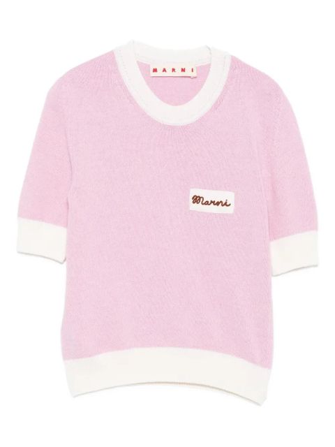 Marni embroidered crew-neck jumper - Pink