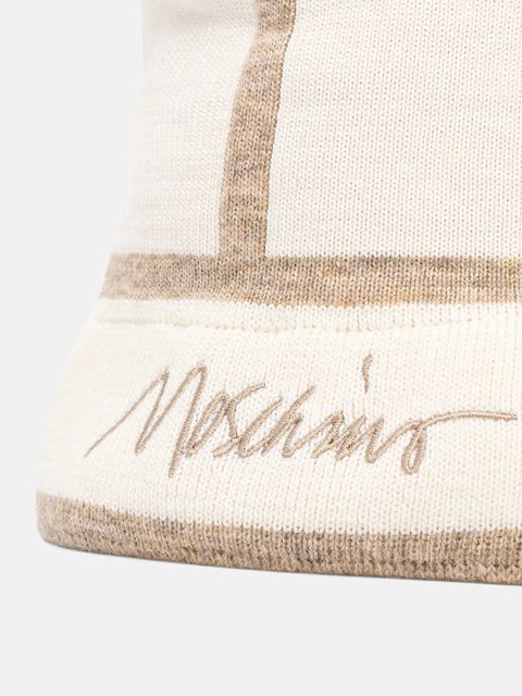 Moschino kapelusz z wełną kolor beżowy M3353 65460