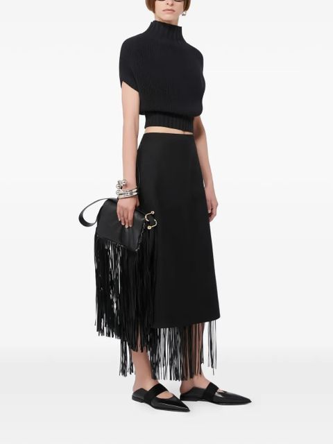 Sportmax Hiberis fringed midi skirt - Black