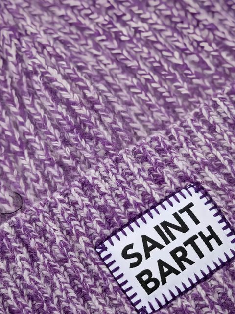 MC2 Saint Barth logo-label beanie hat - Purple - zdjęcie produktu nr 2