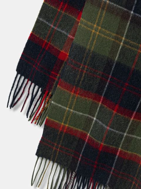 Barbour szalik wełniany kolor zielony wzorzysty USC0387 - zdjęcie produktu nr 2