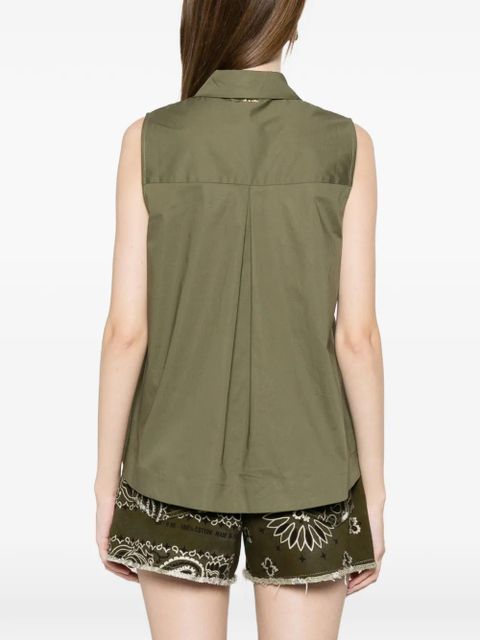 TWINSET pleated patch-pocket shirt - Green