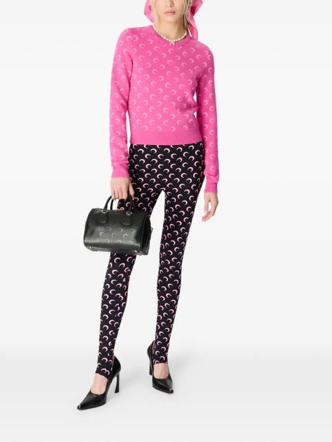 Marine Serre crew-neck sweater - Pink